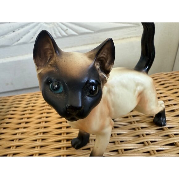 Vintage MCM Lefton Siamese Cat Kitty Figurine - Picture 2 of 12